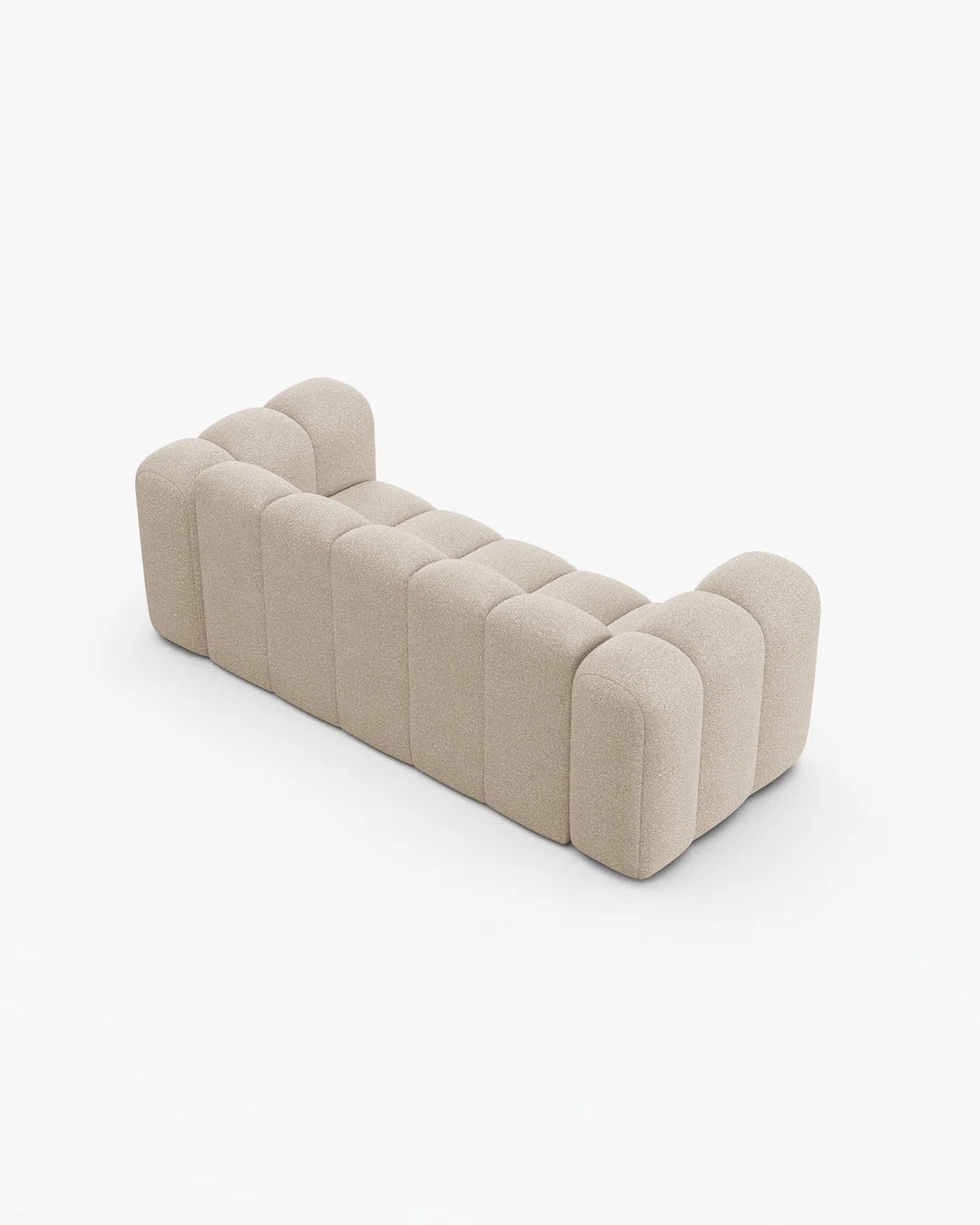 PolsterOase Modulsofa – Grandé Sofa 2-Sitzer in Bouclé, 200 cm Breite, Beige – Ansicht 4