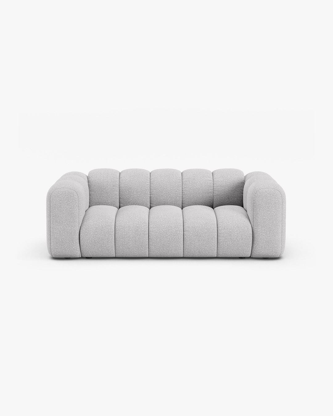 PolsterOase Modulsofa – Grandé Sofa 2-Sitzer in Bouclé, 200 cm Breite, Grau – Ansicht 1