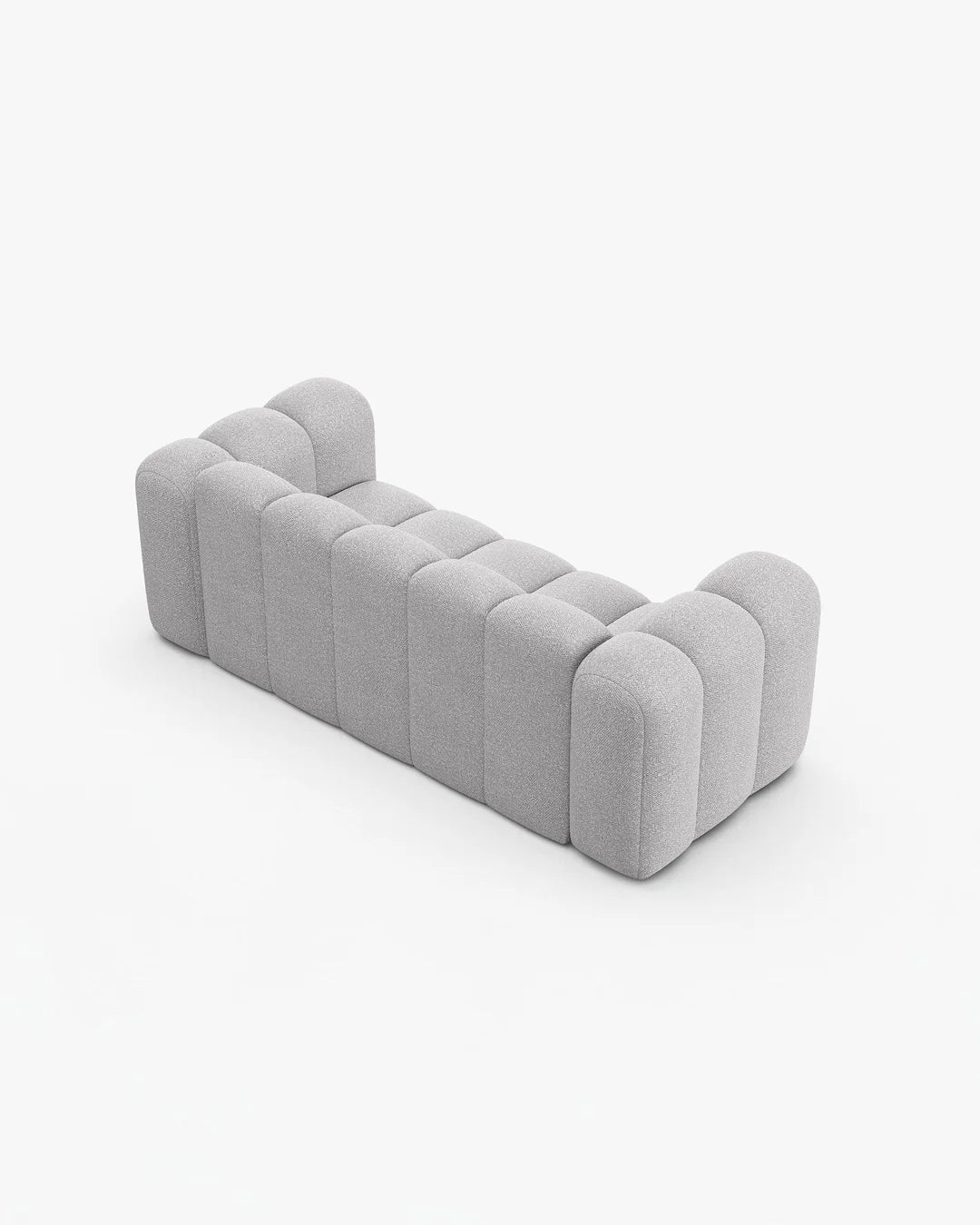 PolsterOase Modulsofa – Grandé Sofa 2-Sitzer in Bouclé, 200 cm Breite, Grau – Ansicht 4
