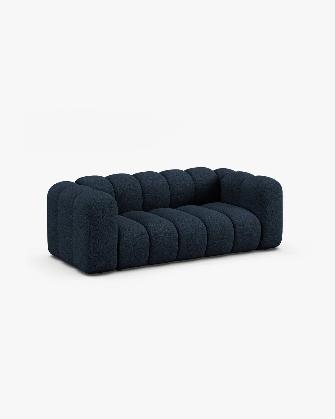 PolsterOase Modulsofa – Grandé Sofa 2-Sitzer in Bouclé, 200 cm Breite, Königsblau – Ansicht 3