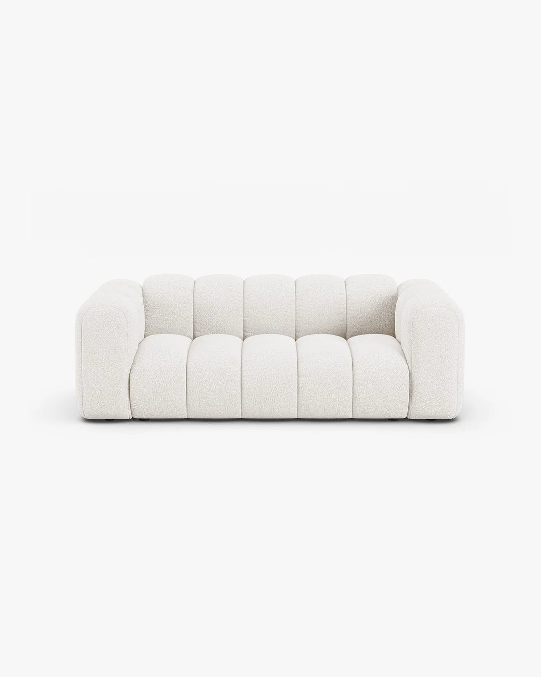 PolsterOase Modulsofa – Grandé Sofa 2-Sitzer in Bouclé, 200 cm Breite, Weiß – Ansicht 1