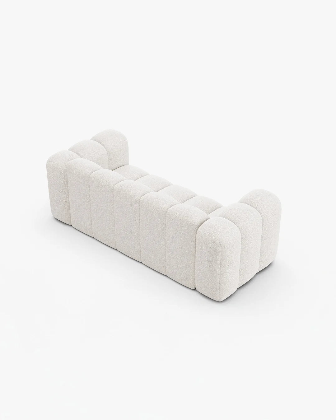 PolsterOase Modulsofa – Grandé Sofa 2-Sitzer in Bouclé, 200 cm Breite, Weiß – Ansicht 4