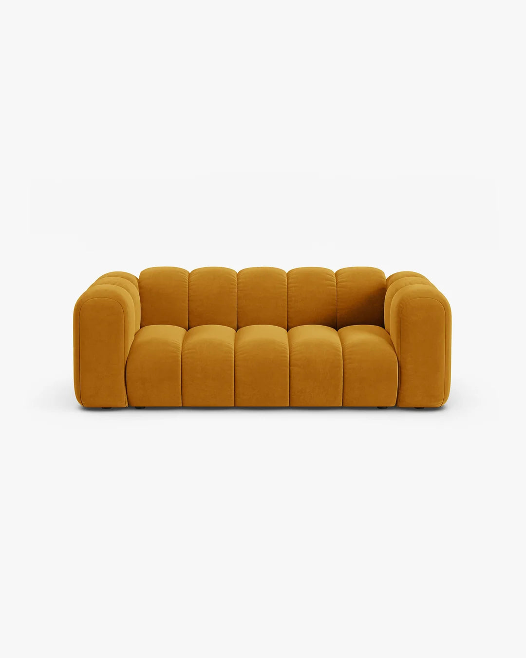 PolsterOase Modulsofa – Grandé Sofa 2-Sitzer in Samt, 200 cm Breite, Gelb – Ansicht 1