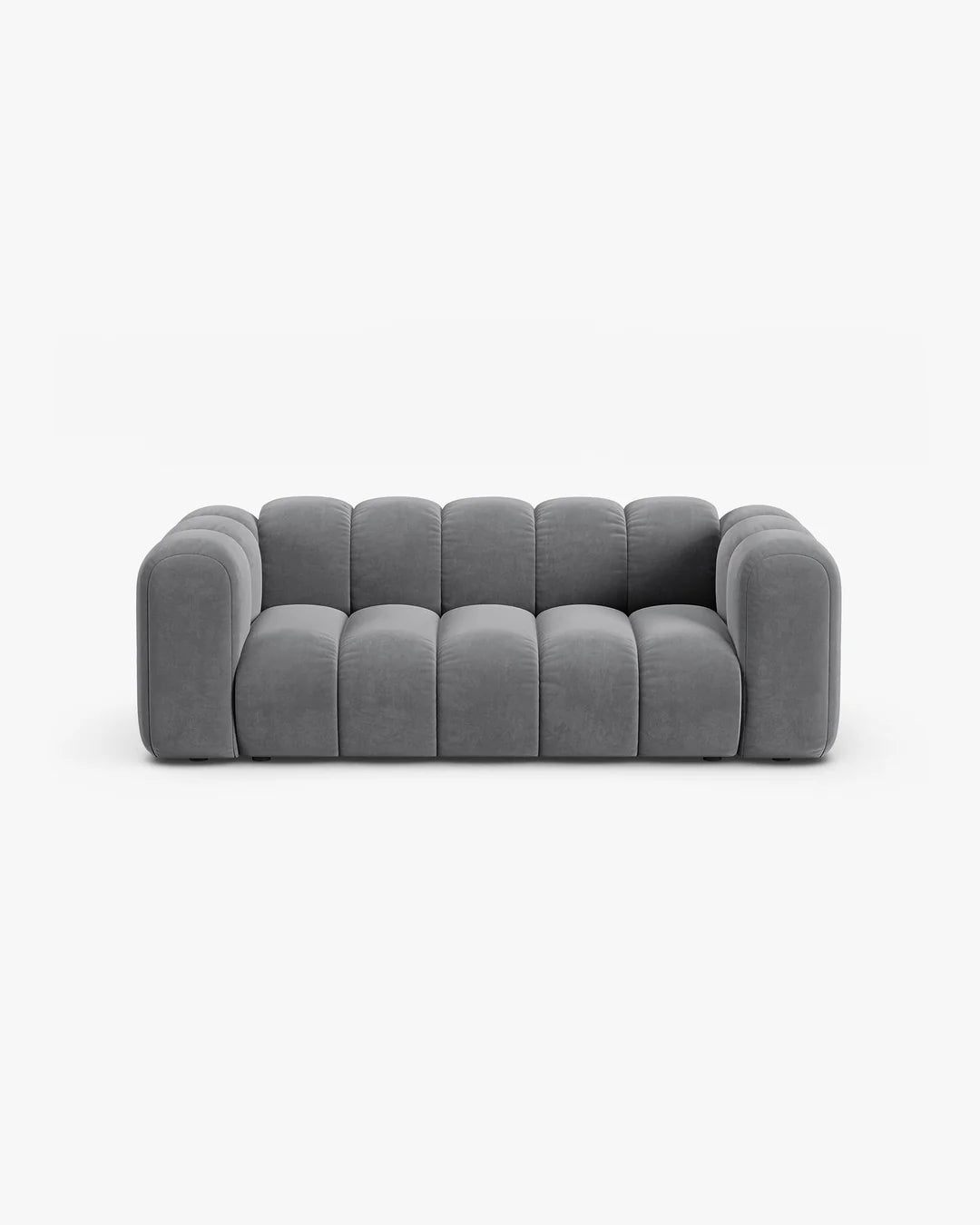 PolsterOase Modulsofa – Grandé Sofa 2-Sitzer in Samt, 200 cm Breite, Grau – Ansicht 1