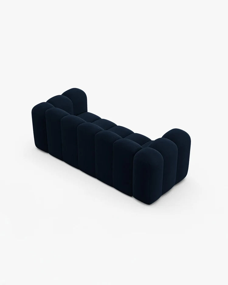 PolsterOase Modulsofa – Grandé Sofa 2-Sitzer in Samt, 200 cm Breite, Königsblau – Ansicht 4