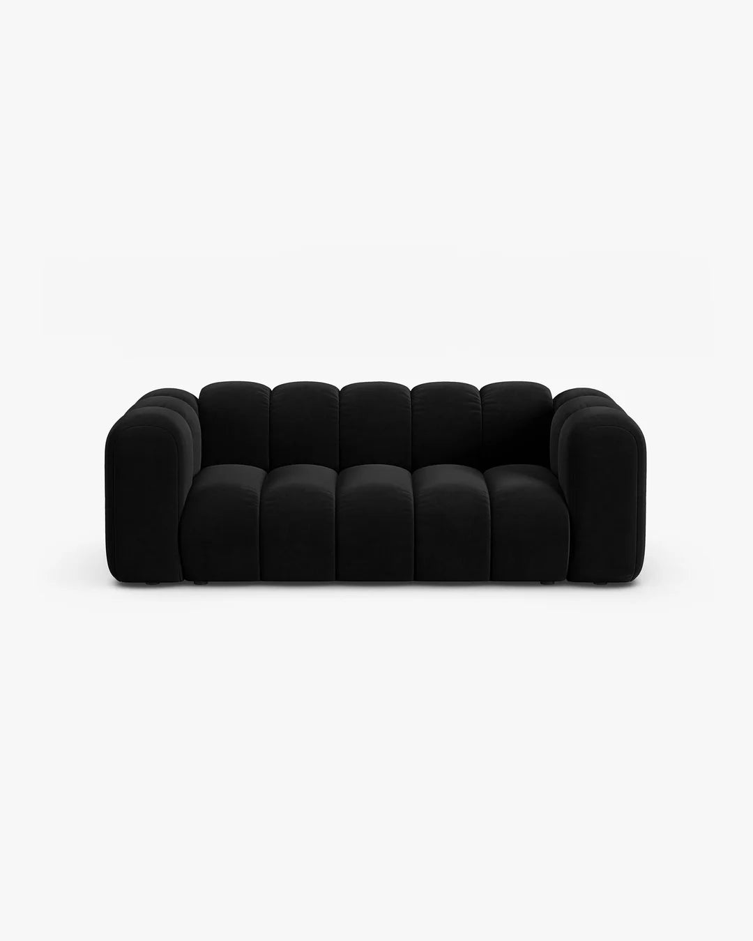 PolsterOase Modulsofa – Grandé Sofa 2-Sitzer in Samt, 200 cm Breite, Schwarz – Ansicht 1