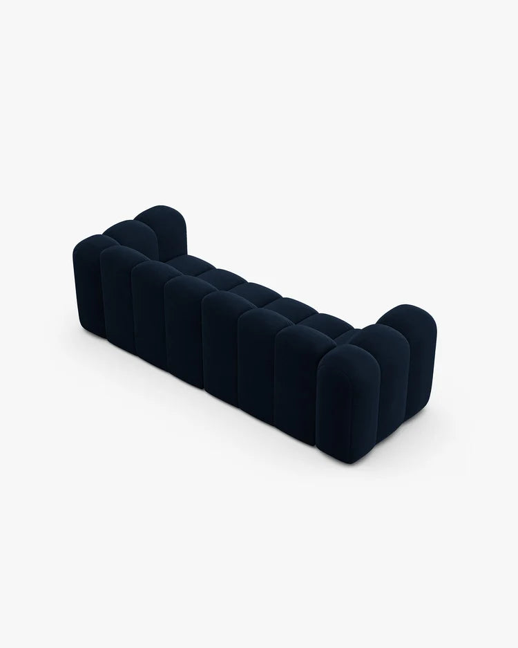 PolsterOase Modulsofa – Grandé Sofa 3-Sitzer in Samt, 230 cm Breite, Königsblau – Ansicht 4