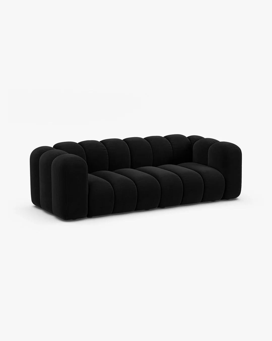 PolsterOase Modulsofa – Grandé Sofa 3-Sitzer in Samt, 230 cm Breite, Schwarz – Ansicht 3