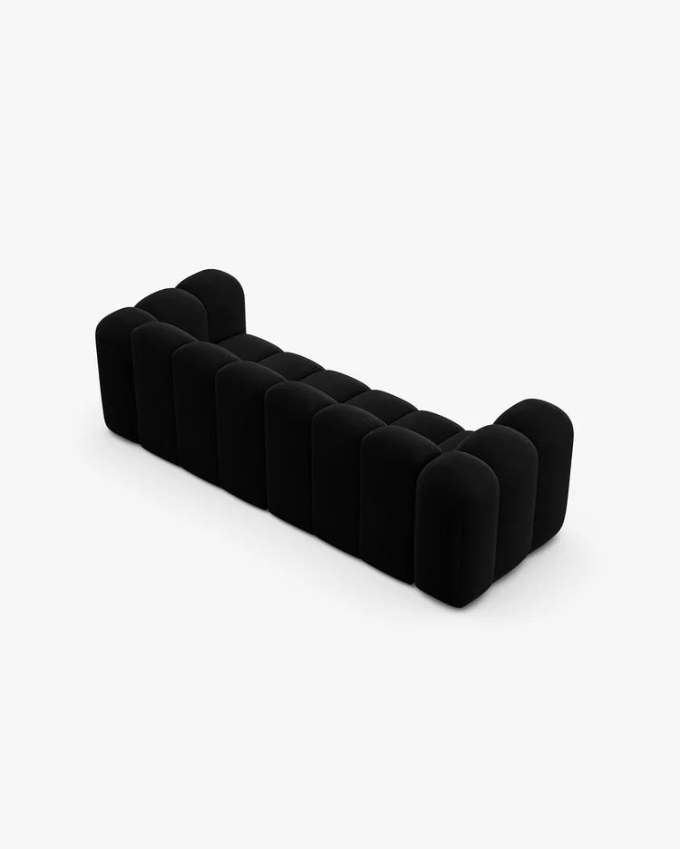 PolsterOase Modulsofa – Grandé Sofa 3-Sitzer in Samt, 230 cm Breite, Schwarz – Ansicht 4