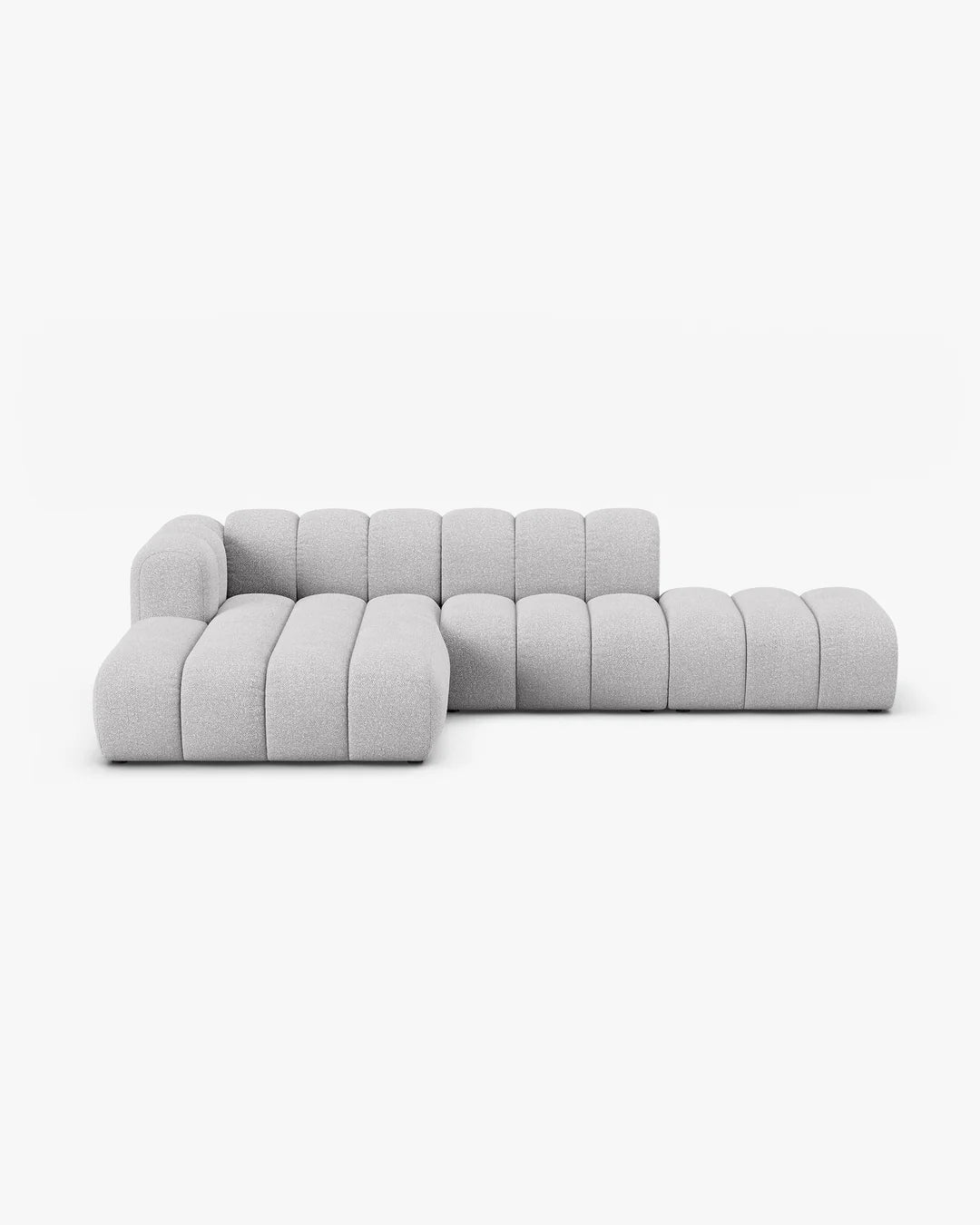 PolsterOase Modulsofa - Grandé offenes Ecksofa aus Bouclé, Fünfsitzer, 299 cm – Ansicht 01