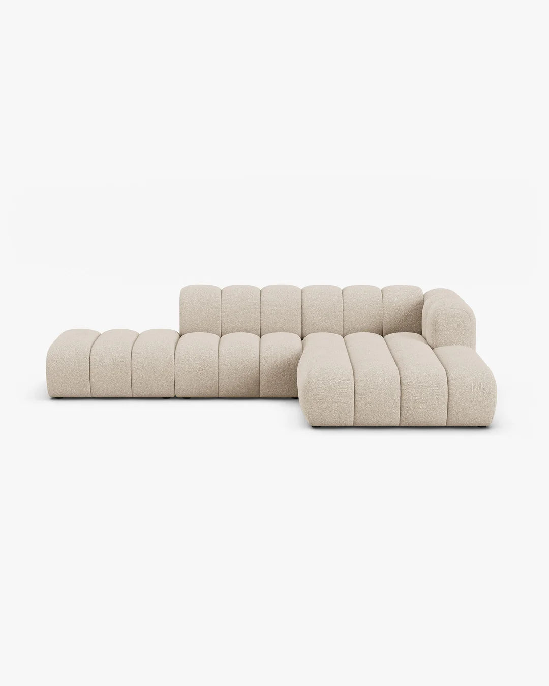 PolsterOase Modulsofa - Grandé offenes Ecksofa aus Bouclé, Fünfsitzer, 299 cm – Ansicht 07