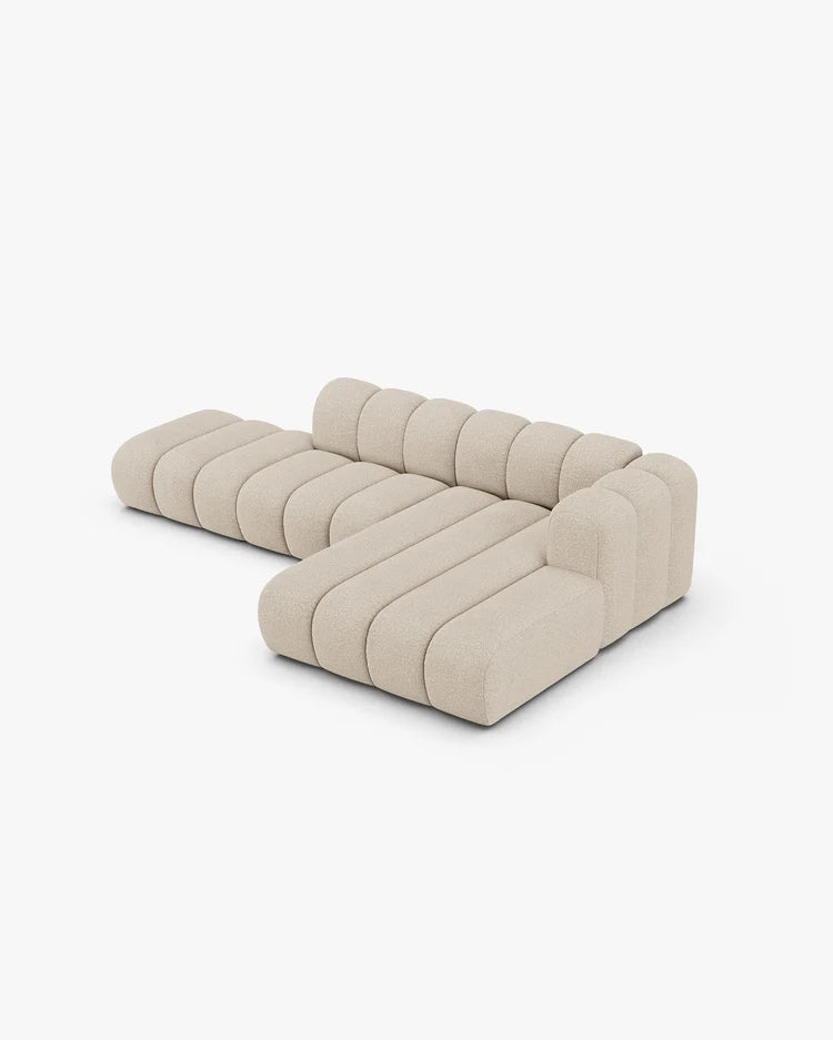 PolsterOase Modulsofa - Grandé offenes Ecksofa aus Bouclé, Fünfsitzer, 299 cm – Ansicht 09