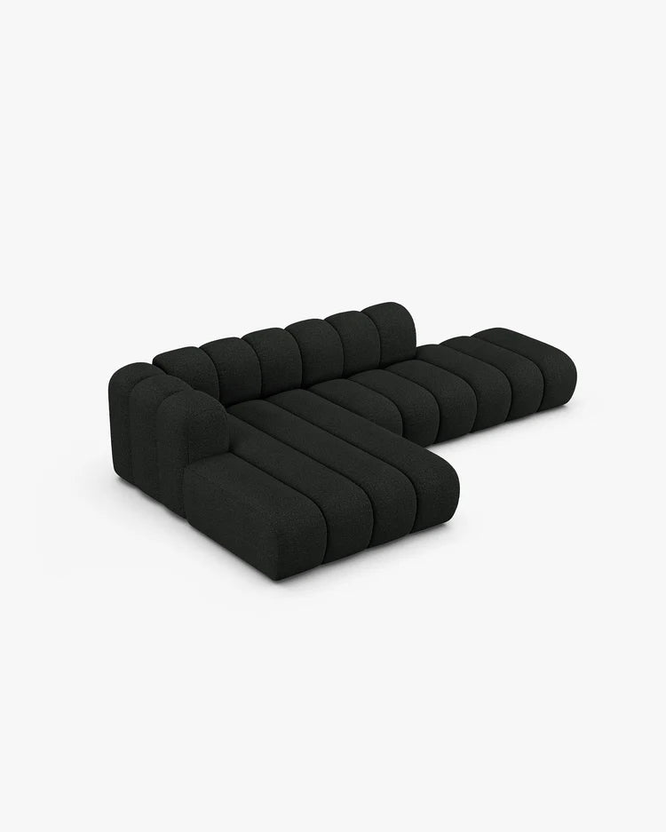 PolsterOase Modulsofa - Grandé offenes Ecksofa aus Bouclé, Fünfsitzer, 299 cm – Ansicht 14