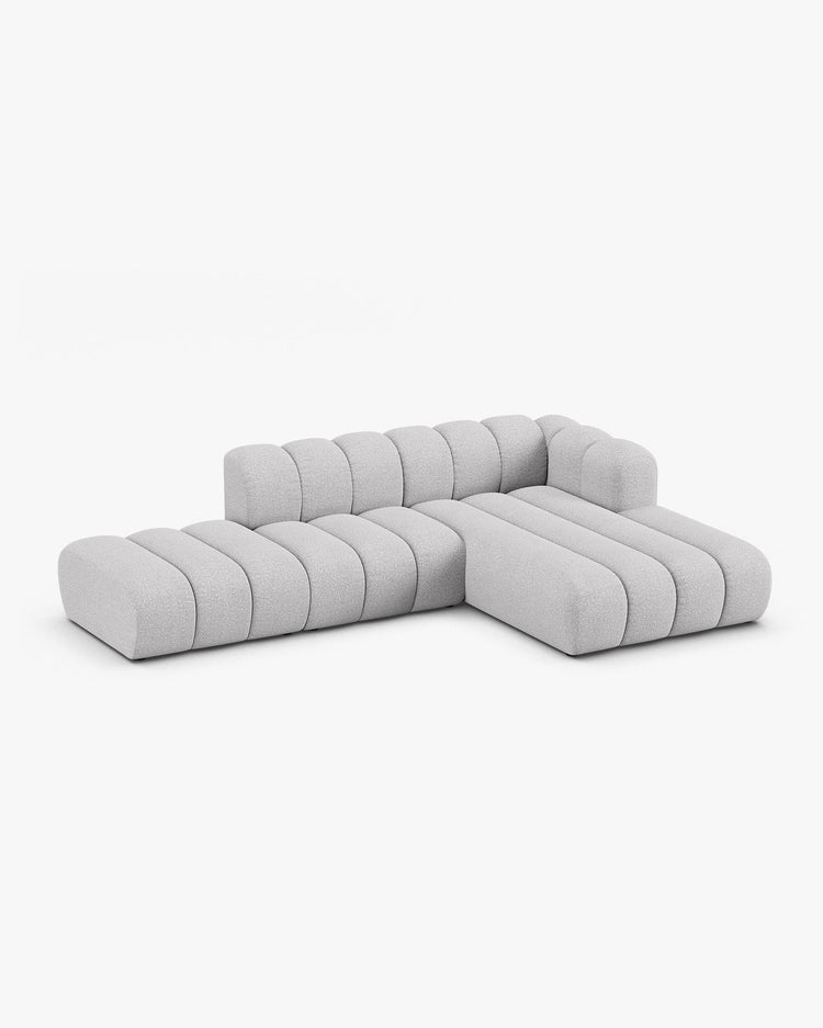 PolsterOase Modulsofa - Grandé offenes Ecksofa aus Bouclé, Fünfsitzer, 299 cm – Ansicht 27