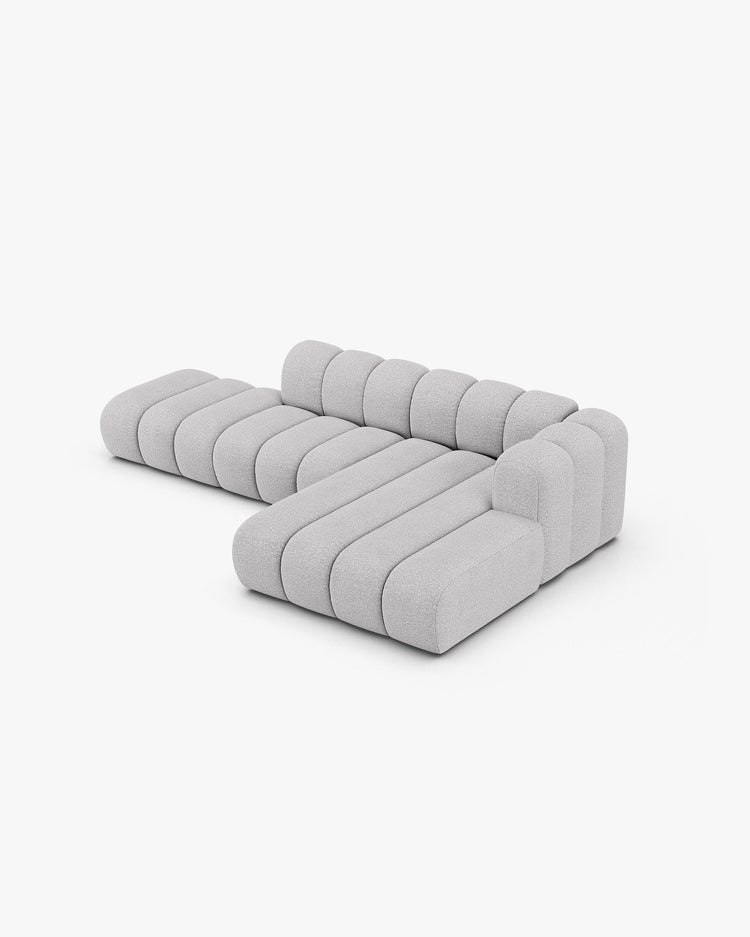 PolsterOase Modulsofa - Grandé offenes Ecksofa aus Bouclé, Fünfsitzer, 299 cm – Ansicht 28