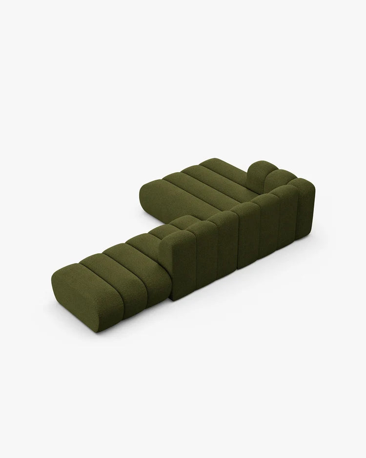 PolsterOase Modulsofa - Grandé offenes Ecksofa aus Bouclé, Fünfsitzer, 299 cm – Ansicht 34