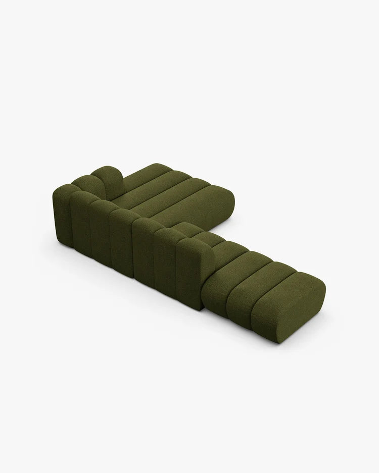 PolsterOase Modulsofa - Grandé offenes Ecksofa aus Bouclé, Fünfsitzer, 299 cm – Ansicht 39