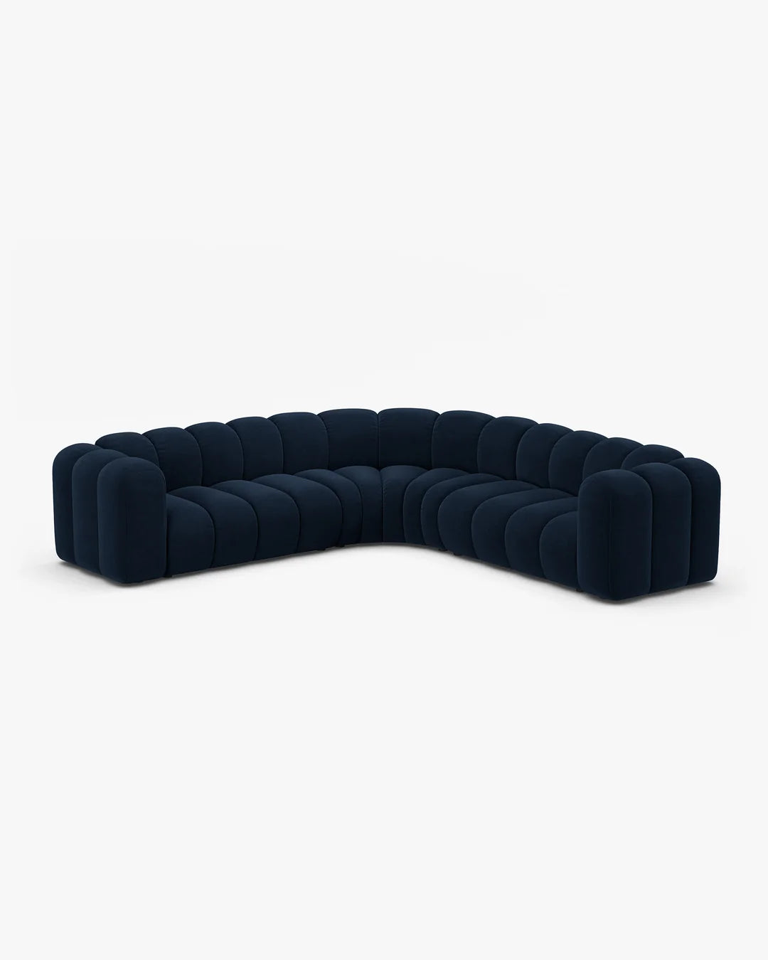 PolsterOase Modulsofa – Grandé symmetrisches Ecksofa 5-Sitzer in Samt, 280 cm Breite, Königsblau – Ansicht 3