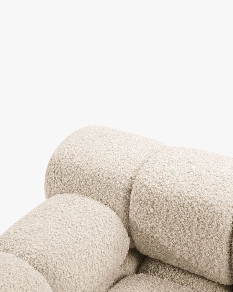 PolsterOase Modulsofa – Selene Chaiselongue mit Armlehne in Bouclé, 94 x 155 cm, Beige – Links – Ansicht 5
