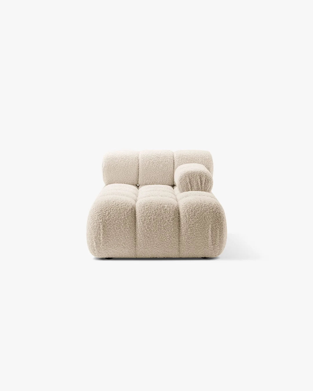 PolsterOase Modulsofa – Selene Chaiselongue mit Armlehne in Bouclé, 94 x 155 cm, Beige – Rechts – Ansicht 1