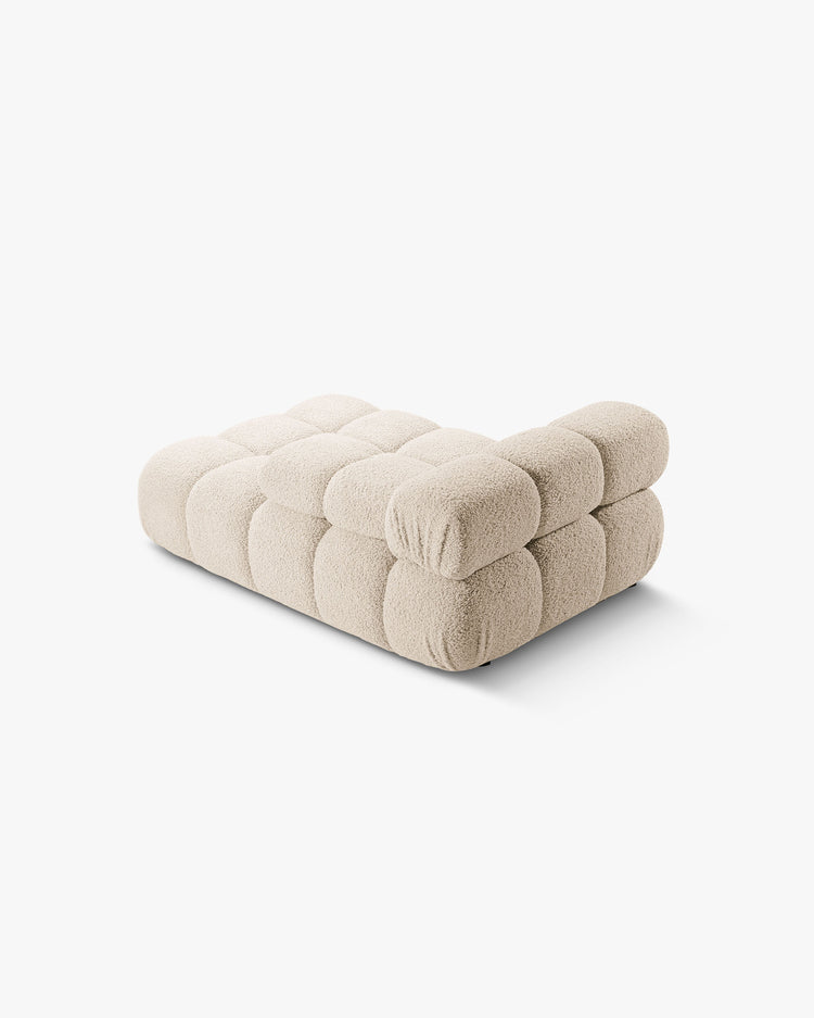 PolsterOase Modulsofa – Selene Chaiselongue mit Armlehne in Bouclé, 94 x 155 cm, Beige – Rechts – Ansicht 4