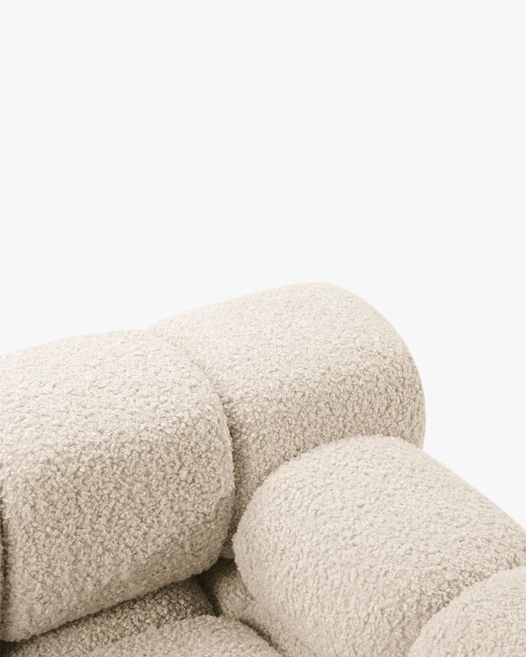 PolsterOase Modulsofa – Selene Chaiselongue mit Armlehne in Bouclé, 94 x 155 cm, Beige – Rechts – Ansicht 5