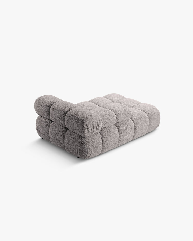 PolsterOase Modulsofa – Selene Chaiselongue mit Armlehne in Bouclé, 94 x 155 cm, Grau – Links – Ansicht 4