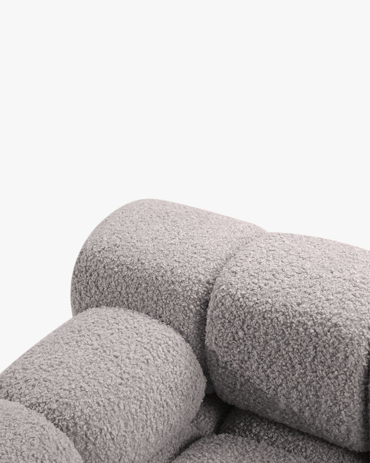 PolsterOase Modulsofa – Selene Chaiselongue mit Armlehne in Bouclé, 94 x 155 cm, Grau – Links – Ansicht 5