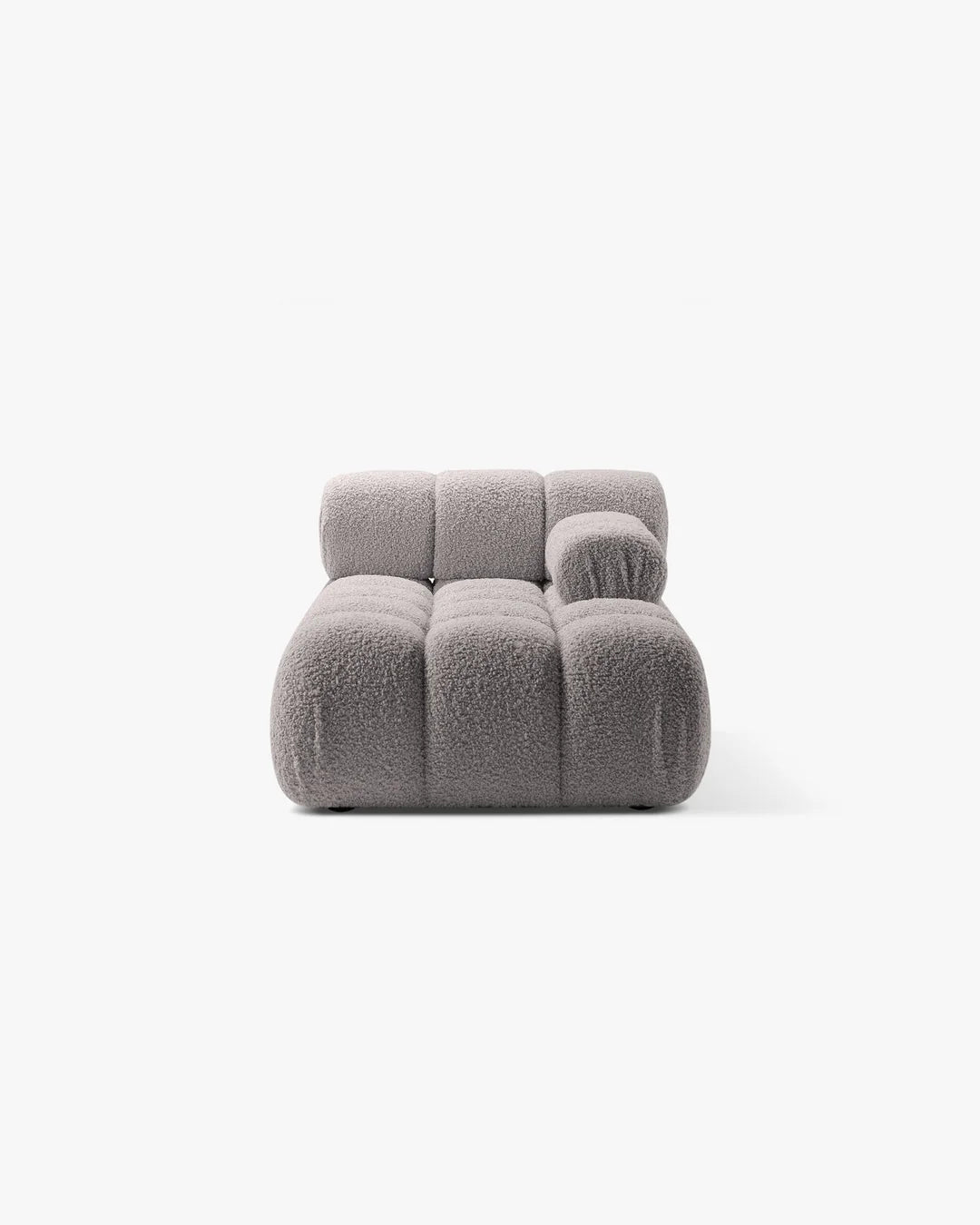 PolsterOase Modulsofa – Selene Chaiselongue mit Armlehne in Bouclé, 94 x 155 cm, Grau – Rechts – Ansicht 1