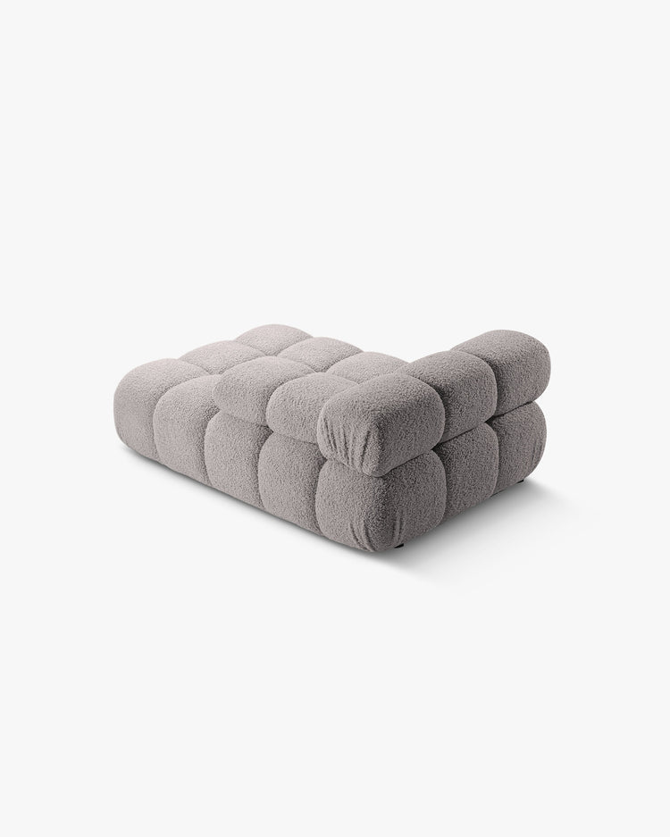 PolsterOase Modulsofa – Selene Chaiselongue mit Armlehne in Bouclé, 94 x 155 cm, Grau – Rechts – Ansicht 4