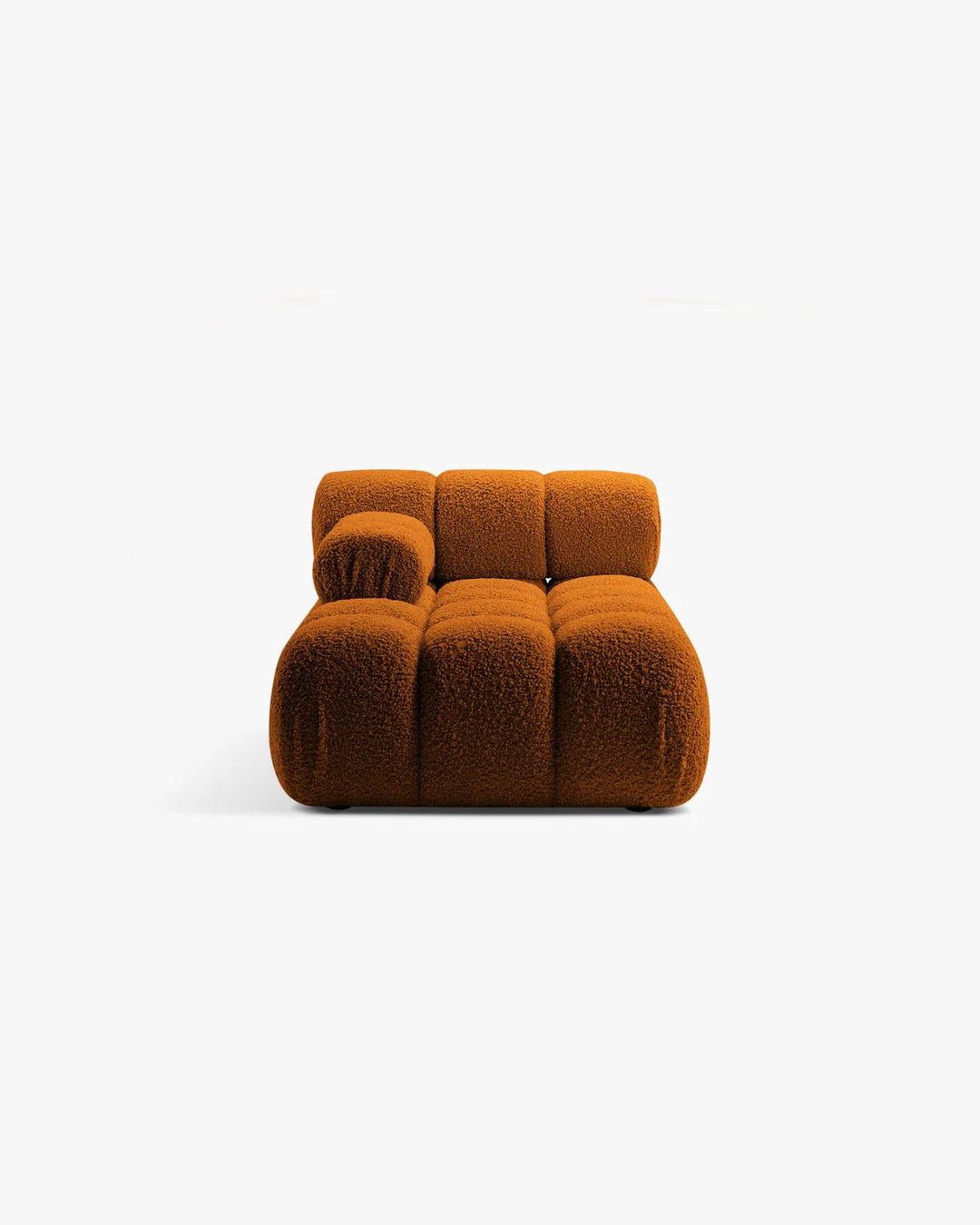 PolsterOase Modulsofa – Selene Chaiselongue mit Armlehne in Bouclé, 94 x 155 cm, Kupfer – Links – Ansicht 1