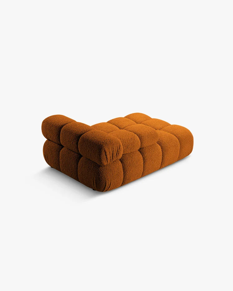 PolsterOase Modulsofa – Selene Chaiselongue mit Armlehne in Bouclé, 94 x 155 cm, Kupfer – Links – Ansicht 4