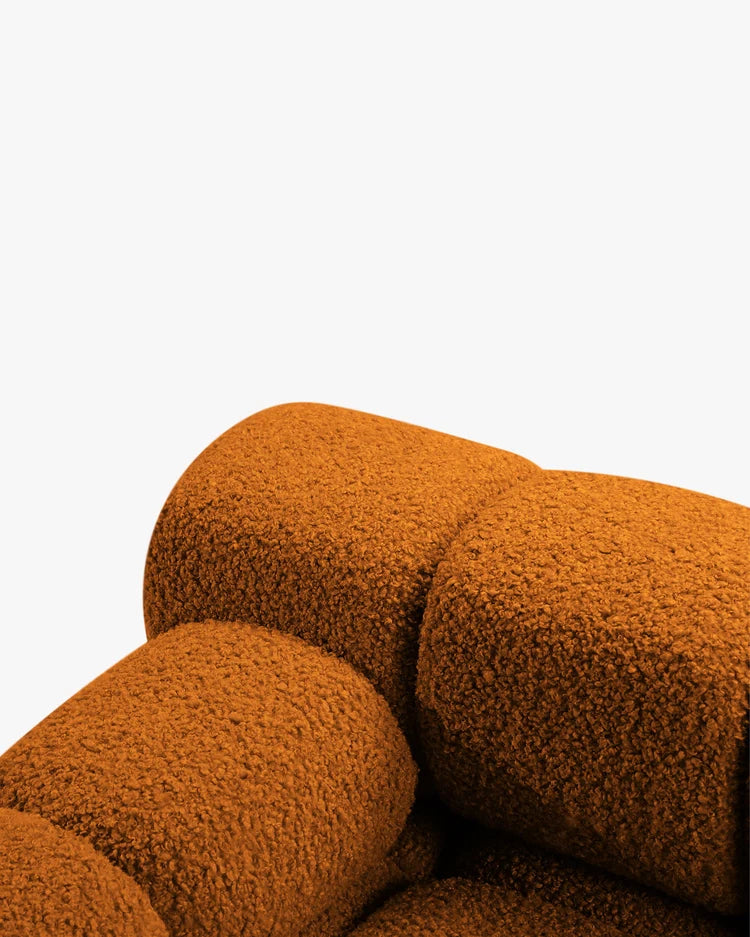 PolsterOase Modulsofa – Selene Chaiselongue mit Armlehne in Bouclé, 94 x 155 cm, Kupfer – Links – Ansicht 5