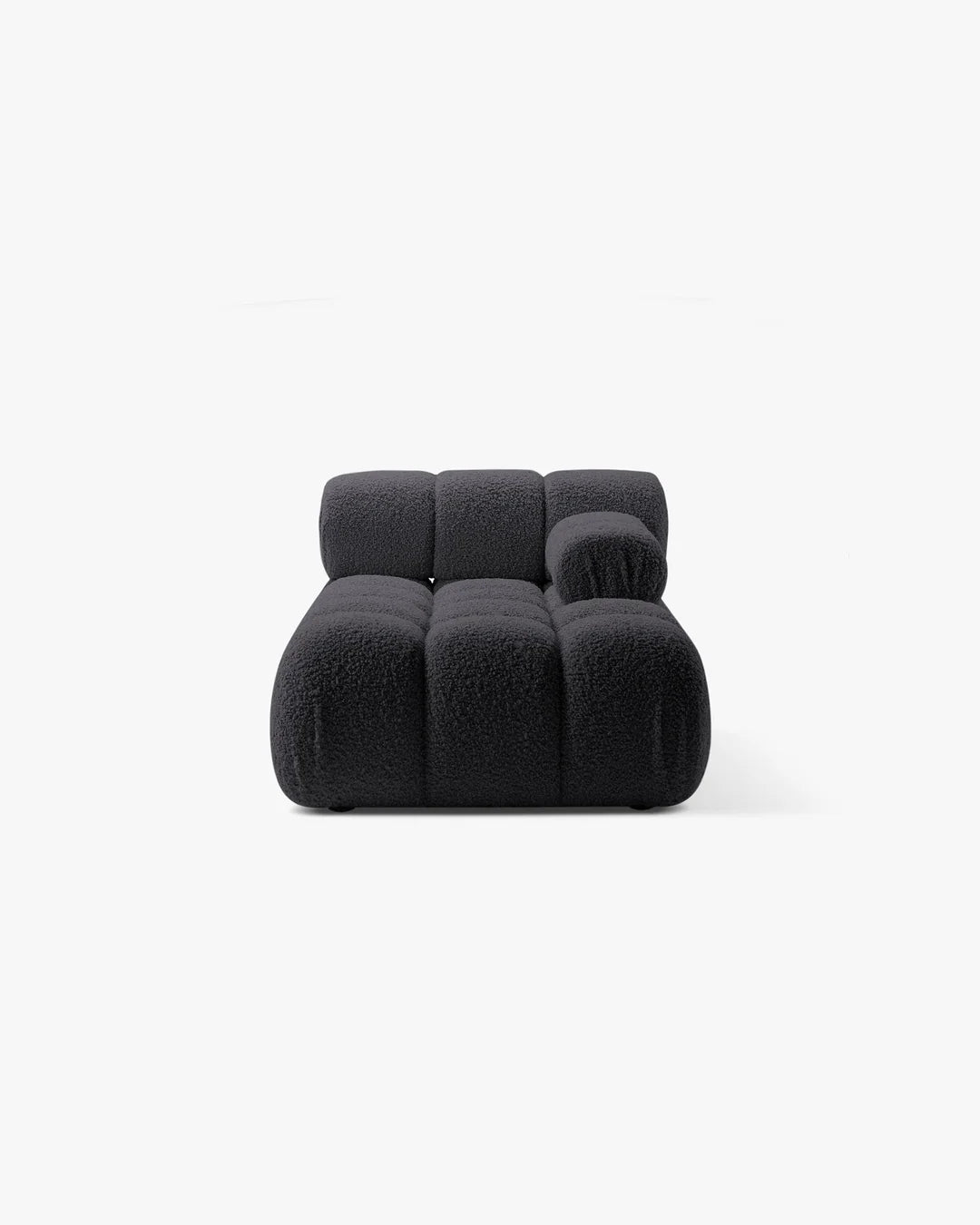 PolsterOase Modulsofa – Selene Chaiselongue mit Armlehne in Bouclé, 94 x 155 cm, Schwarz – Rechts – Ansicht 1