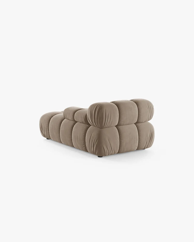 PolsterOase Modulsofa – Selene Chaiselongue mit Armlehne in Samt, 94 x 155 cm, Cappuccino – Rechts – Ansicht 4