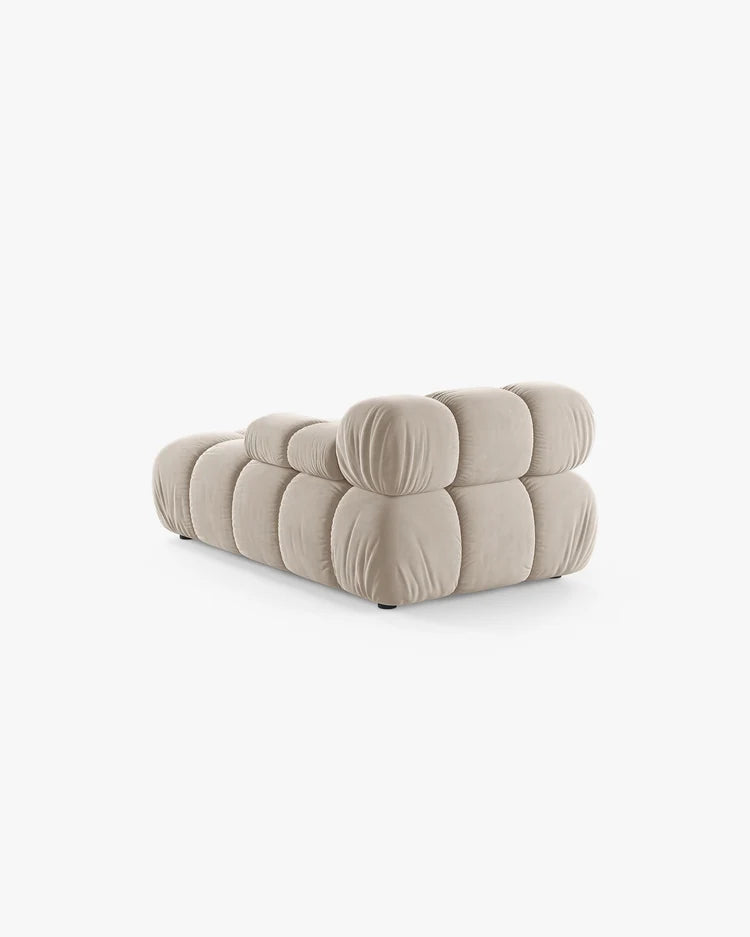 PolsterOase Modulsofa – Selene Chaiselongue mit Armlehne in Samt, 94 x 155 cm, Dunkelbeige – Rechts – Ansicht 4