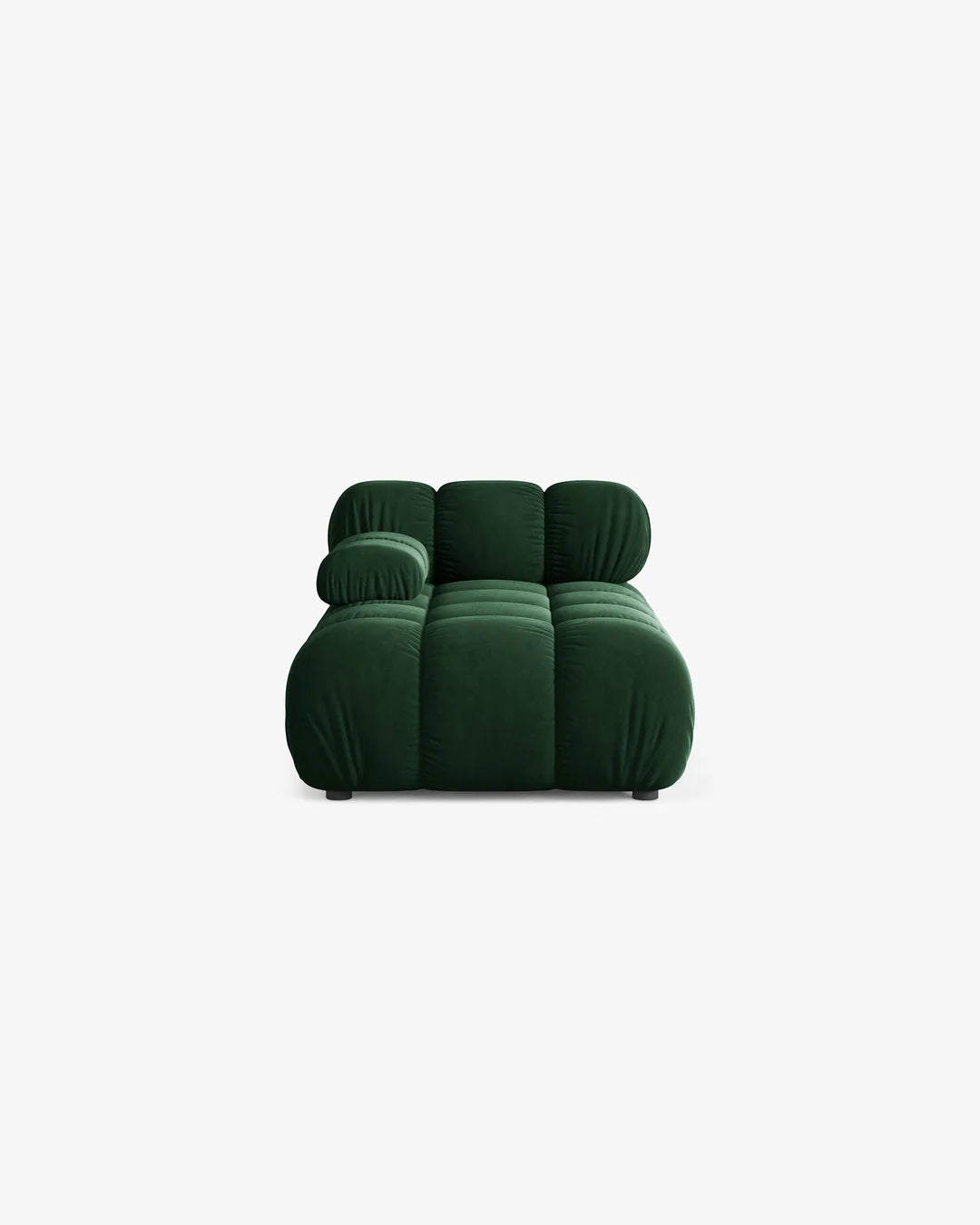PolsterOase Modulsofa – Selene Chaiselongue mit Armlehne in Samt, 94 x 155 cm, Flaschengrün – Links – Ansicht 1
