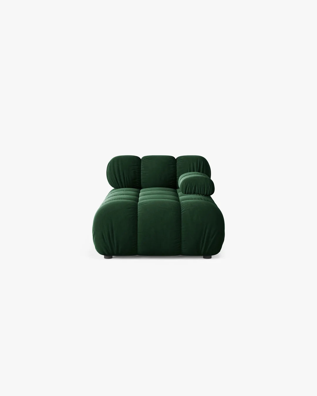 PolsterOase Modulsofa – Selene Chaiselongue mit Armlehne in Samt, 94 x 155 cm, Flaschengrün – Rechts – Ansicht 1