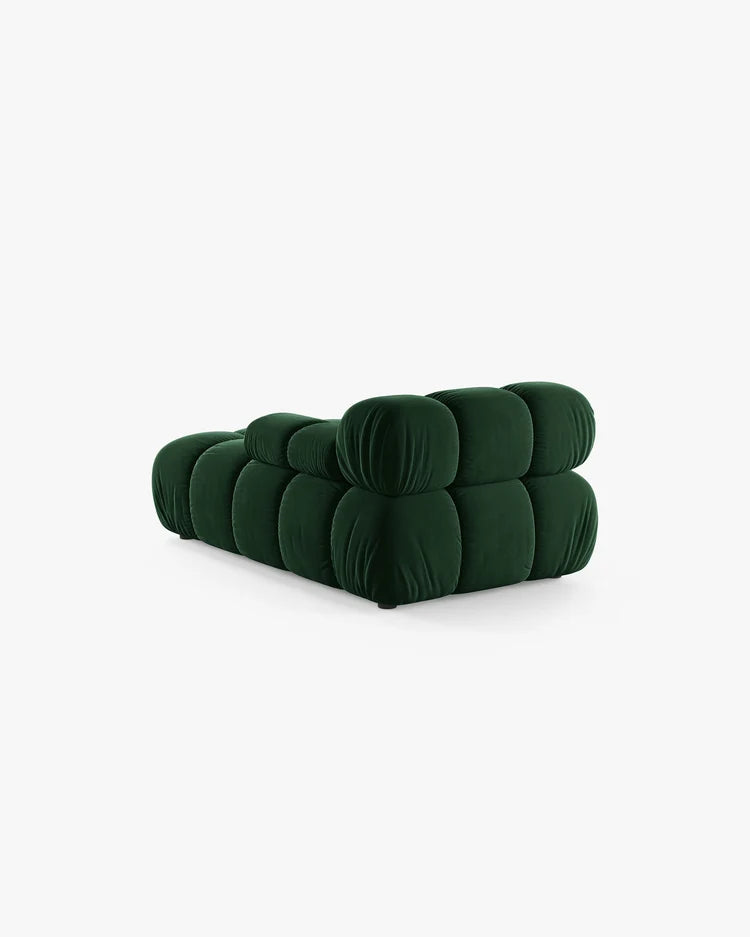 PolsterOase Modulsofa – Selene Chaiselongue mit Armlehne in Samt, 94 x 155 cm, Flaschengrün – Rechts – Ansicht 4