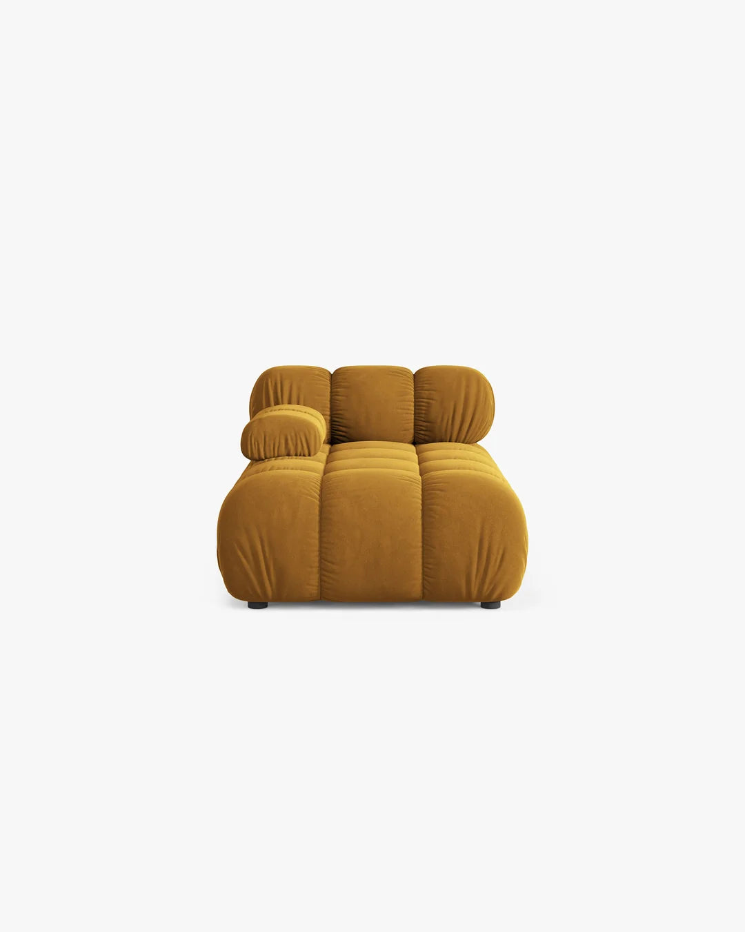 PolsterOase Modulsofa – Selene Chaiselongue mit Armlehne in Samt, 94 x 155 cm, Gelb – Links – Ansicht 1