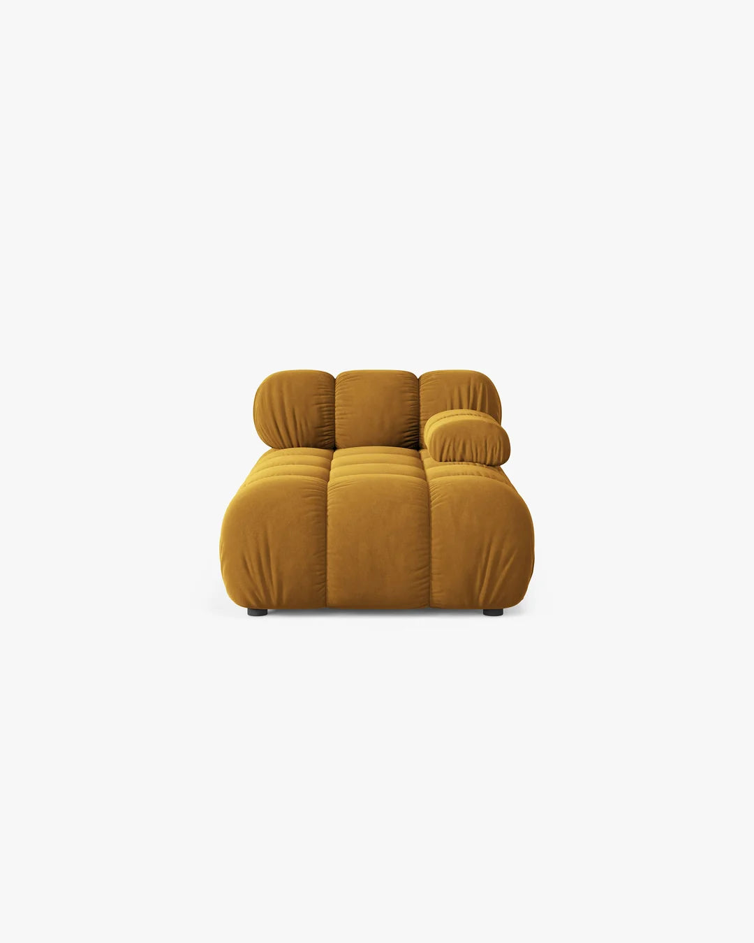 PolsterOase Modulsofa – Selene Chaiselongue mit Armlehne in Samt, 94 x 155 cm, Gelb – Rechts – Ansicht 1