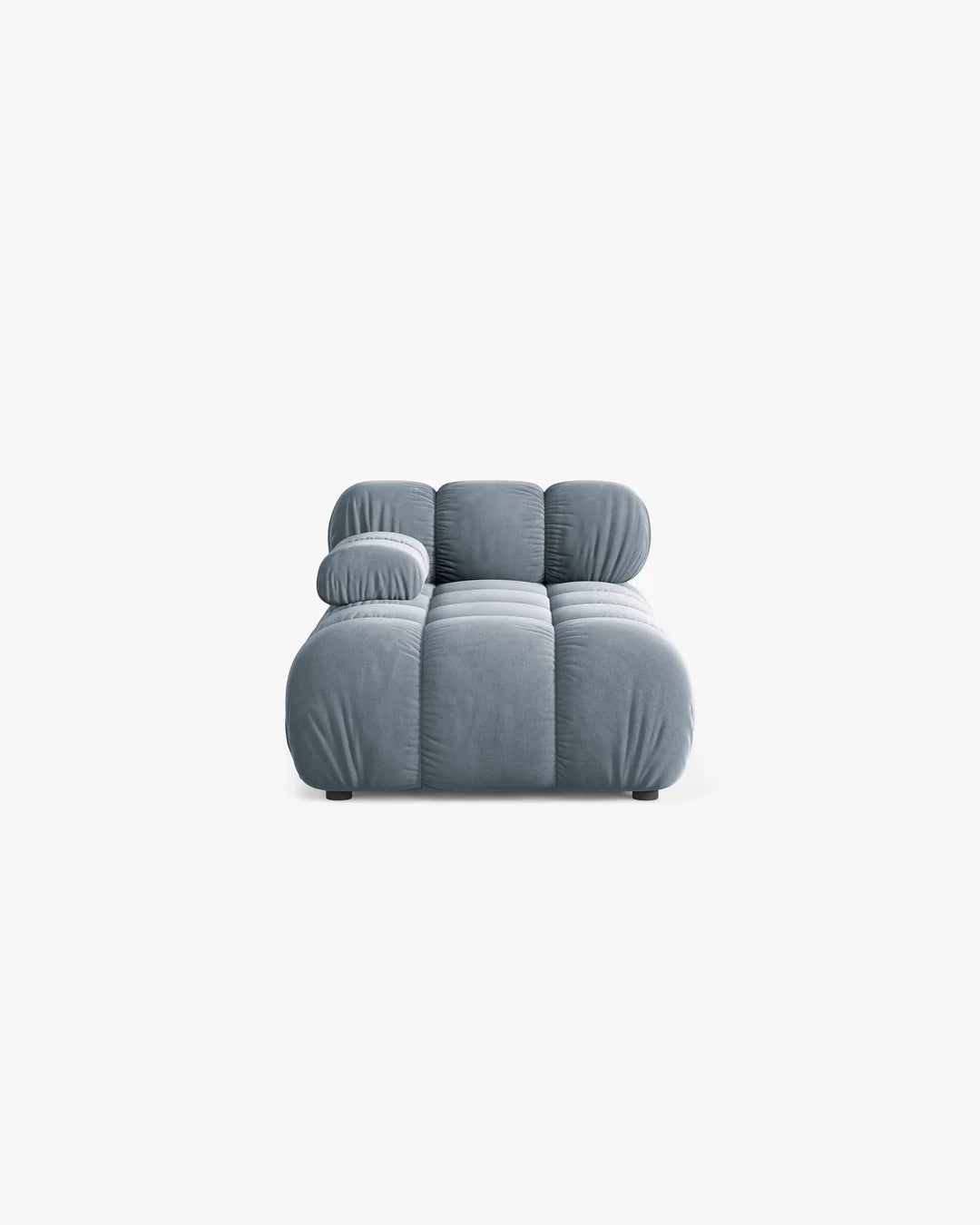 PolsterOase Modulsofa – Selene Chaiselongue mit Armlehne in Samt, 94 x 155 cm, Hellblau – Links – Ansicht 1