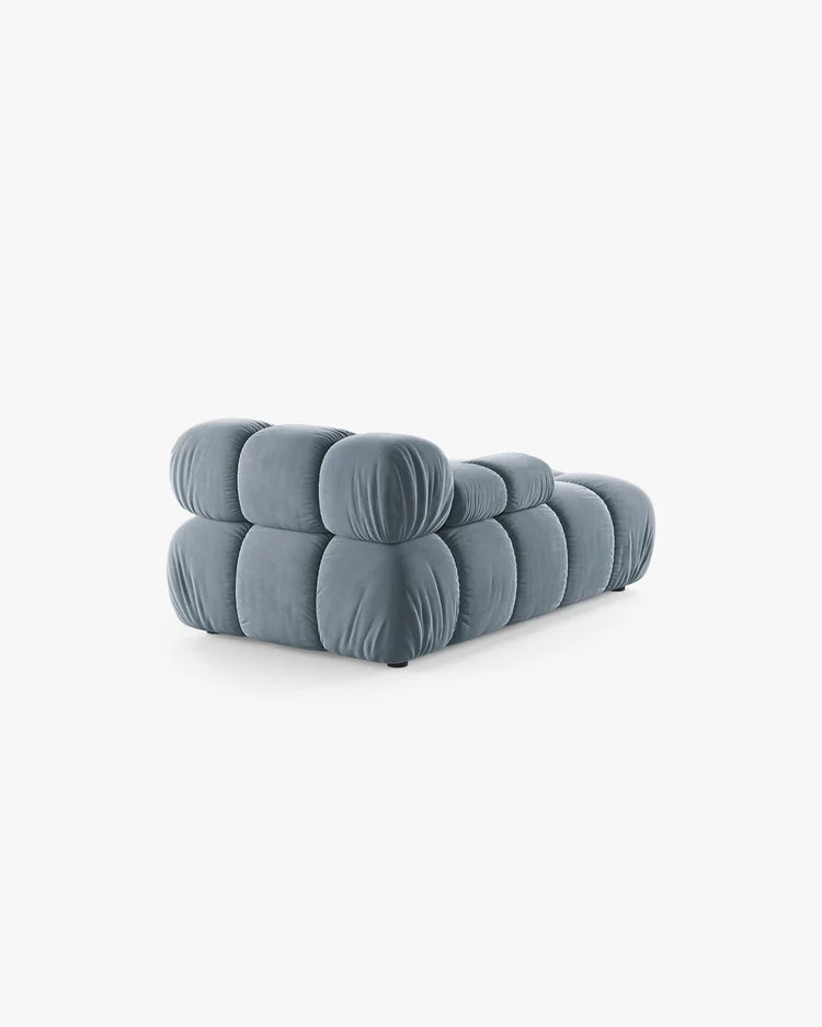 PolsterOase Modulsofa – Selene Chaiselongue mit Armlehne in Samt, 94 x 155 cm, Hellblau – Links – Ansicht 4