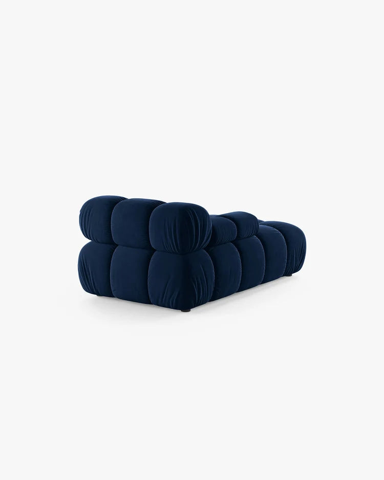 PolsterOase Modulsofa – Selene Chaiselongue mit Armlehne in Samt, 94 x 155 cm, Königsblau – Links – Ansicht 4