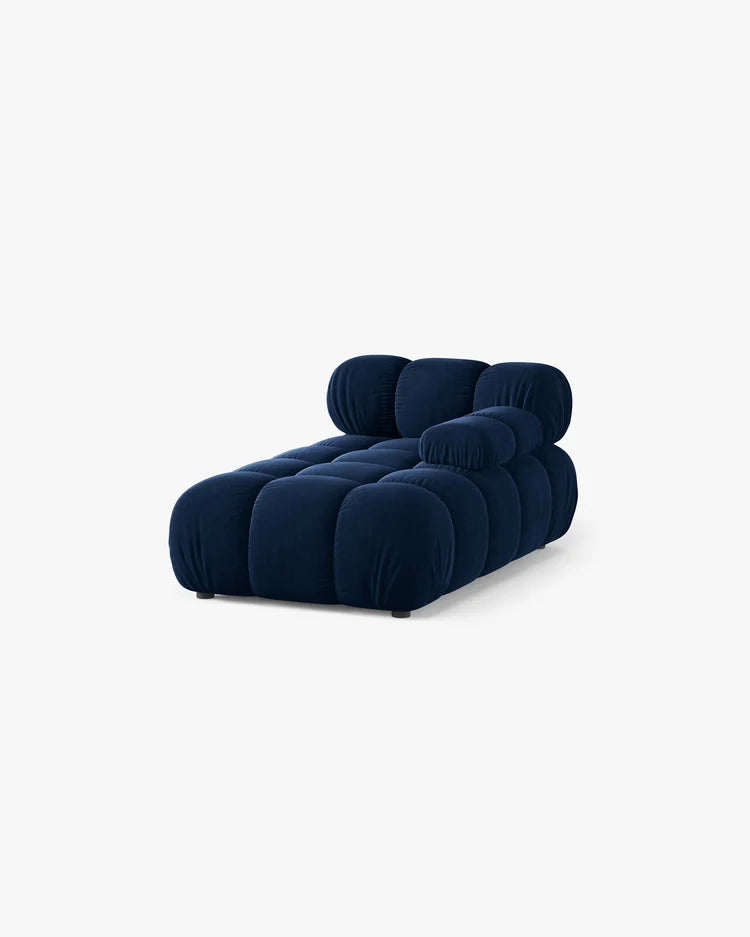 PolsterOase Modulsofa – Selene Chaiselongue mit Armlehne in Samt, 94 x 155 cm, Königsblau – Rechts – Ansicht 3