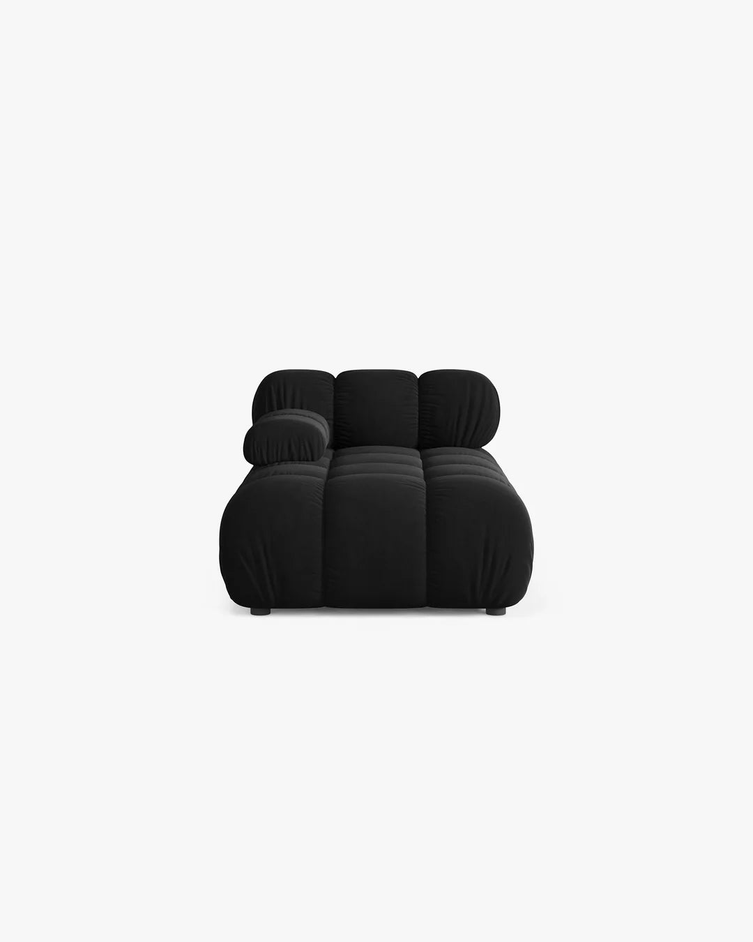 PolsterOase Modulsofa – Selene Chaiselongue mit Armlehne in Samt, 94 x 155 cm, Schwarz – Links – Ansicht 1