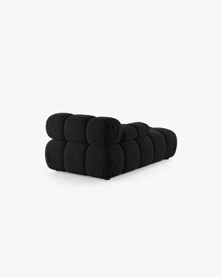 PolsterOase Modulsofa – Selene Chaiselongue mit Armlehne in Samt, 94 x 155 cm, Schwarz – Links – Ansicht 4