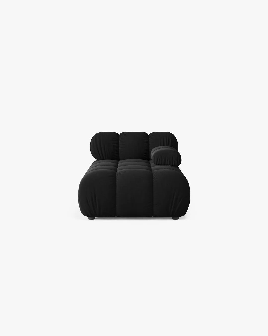PolsterOase Modulsofa – Selene Chaiselongue mit Armlehne in Samt, 94 x 155 cm, Schwarz – Rechts – Ansicht 1