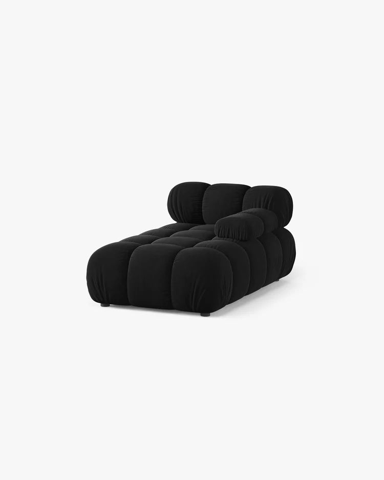 PolsterOase Modulsofa – Selene Chaiselongue mit Armlehne in Samt, 94 x 155 cm, Schwarz – Rechts – Ansicht 3