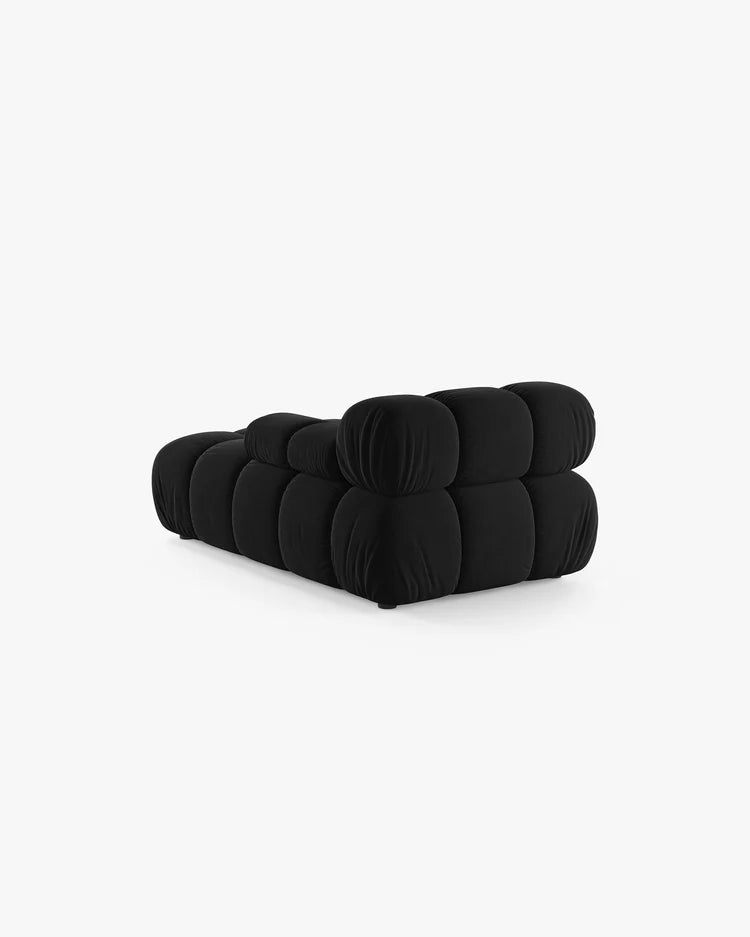 PolsterOase Modulsofa – Selene Chaiselongue mit Armlehne in Samt, 94 x 155 cm, Schwarz – Rechts – Ansicht 4